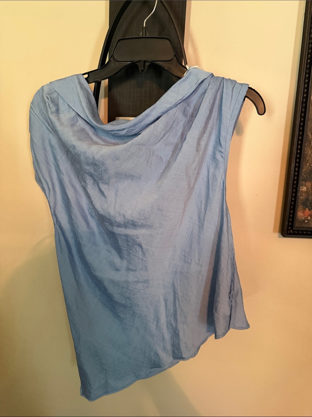 GiGiO USA Blue Cowl Neck Draped Top Size M NWT